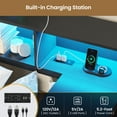 thumbnail image 2 of Twin Size Corner Bed Frame with Desk,Charging Station and Bookcase Storage,Twin Daybed with Storage Drawers and Led Lights, Metal Platform Bed Frame with Open Shelves,Black, 2 of 11