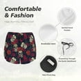 thumbnail image 4 of KLL Roses Skulls Pattern Shorts Women,Athletic Shorts High Waisted Running Shorts Pocket Sporty Short Gym Elastic Workout Shorts-Medium, 4 of 7