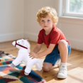 thumbnail image 3 of White Horse Toy Adorable Stuffed Animal Doll For Children Birthday Party Zoo Themed Soft Cuddly, 3 of 5