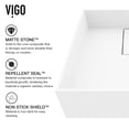 thumbnail image 4 of VIGO Bryant Modern White Matte Stone 15 in. L x 15 in. W x 5 in. H Square Vessel Bathroom Sink, 4 of 9