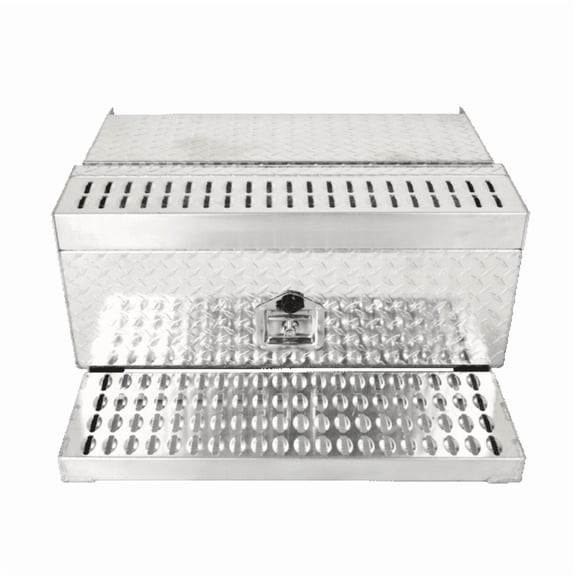 31'' x 30" x 15" Aluminum Diamond Plate Step Tool Box Battery Box