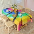 thumbnail image 3 of Colorful Rainbow Tie Dye Spiral Pattern Rectangle Tablecloth 60"x120",Waterproof Polyester Rectangle Table Cloth, Wipeable Spillproof Polyester Tablecloth for Dining, Camping, Indoor and Outdoor, 3 of 6