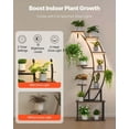 thumbnail image 3 of 63 Inch Tall 9 Tier Metal Plant Stand with Grow Lights 3 Timer 10 Brightness Curve Shaped Flower Display Shelf for Indoor Living Room Balcony Decor, 3 of 6