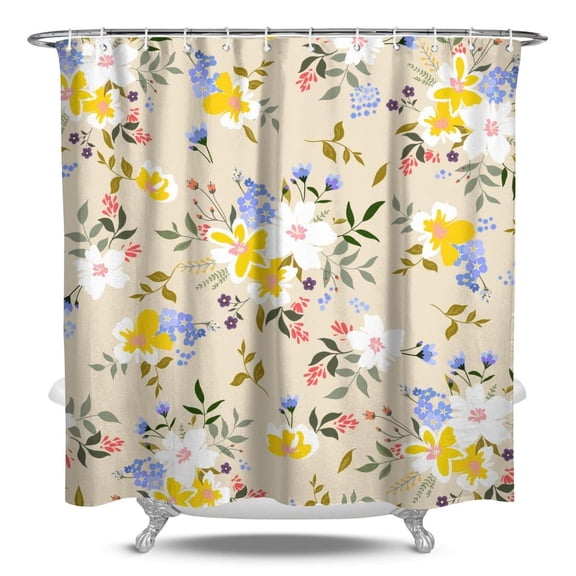 Waterproof Pioneer Shower Curtain 84x72 Inch Polyester Unique Colorful Floral Shower Curtain for Bathroom Hotel Home Decor with 12 Plastic Hooks