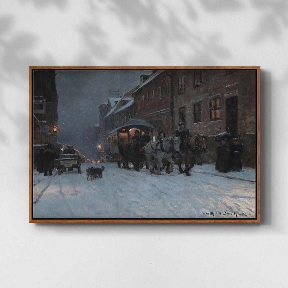 Vintage Landscape-CCCLXXXIV By Wexford Home Framed in Walnut Wood Gallery Wrapped Canvas 25 in. x 37 in.