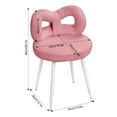 thumbnail image 4 of Happydeer Vanity Stool with Bowknot Backrest Makeup Chair Non-slip Foot Pads Armless Dressing Chair Side Table Seat for Living Room Women Girls Bedroom (Pink), 4 of 9