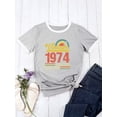 thumbnail image 2 of QAFOPEH Women Vintage 1974 Limited Edition Shirt Crewneck Tee 50th Birthday Gifts Tops, 2 of 7