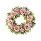 thumbnail image 3 of Corona de primavera para puerta de entrada, corona de flores artificiales, hojas verdes para inauguración de la casa. Rosa, 3 of 9