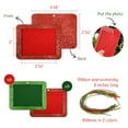 thumbnail image 2 of Wrapables Christmas Holiday Glittery Felt Photo Frame Ornaments (Set of 12), Red and Green Rectangle, 2 of 6