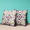 thumbnail image 4 of Amrita Sen Venetian Flower Paisley Duo Indoor/Outdoor Pillow with Removable Cover in White Green Blue16x16, 4 of 5