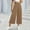 Khaki, variant on Womens Wide Leg Cropped Suit Pants Work Business Summer Pleated Waisted Side Zipper Up Trousers With Pockets Womens Casual Pants And Tops Women Business Casual Pants with Pockets Women Pants Casual