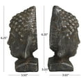 thumbnail image 3 of DecMode 4" Distressed Buddha Black Metal Bookends (Set of 2), 3 of 7