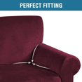 thumbnail image 3 of H.VERSAILTEX Thick Stretch Velvet Sofa Slipcover, One-Piece 3-Seater Non-Slip Elastic Bottom Furniture Protector for Living Room, Burgundy, 3 of 6