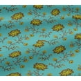 thumbnail image 4 of oneOone Cotton Jersey Turquoise Blue Fabric Leaves & Flower Floral Sewing Fabric By The Yard Printed Diy Clothing Sewing Supplies 58 Inch Wide, 4 of 4