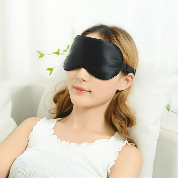 Natural Silk Sleep Mask, Blindfold, Super Smooth Eye Mask (Black)