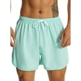 thumbnail image 2 of Hirigin Men's Solid Drawstring Elastic Waist Boxer Shorts for Fitness, Running, 2 of 9
