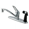 chrome single loop handle 8-inch kitchen faucet with plastic deck sprayer