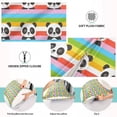 thumbnail image 3 of Panda with Rainbow Stripes Plush Pillow Cases Standard Size Ultra Soft Warm Pillowcases with Zipper 20"x26", 3 of 9