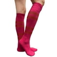 thumbnail image 4 of Couver Hot Pink Softball/Sports Striped Knee High Softball Baseball Sports Tube Socks, Dark Red Medium, 4 of 7
