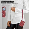 thumbnail image 3 of for Samsung Galaxy Z Flip 5 5G Case with Zipper Card Holders and Crossbody Strap & Short Belt for Women, RFID Blocking PU Leather Button Flip Shockproof Wallet Case Cover - Red, 3 of 10