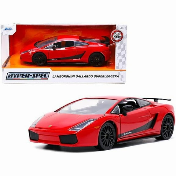 Lamborghini Gallardo Superleggera Red with Black Stripes Hyper-Spec Series 1-24 Scale Diecast Model Car