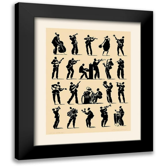 Geraud, Philippe 12x14 Black Modern Framed Museum Art Print Titled - Jazz