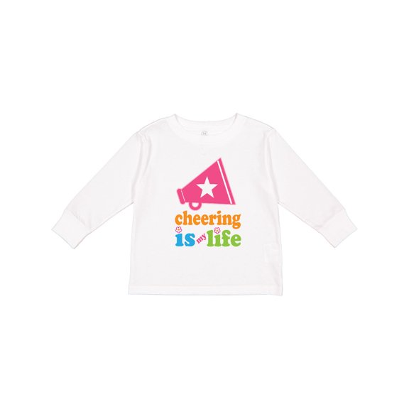 Inktastic Cheerleader Megaphone Cheerleading Team Girls Long Sleeve Toddler T-Shirt