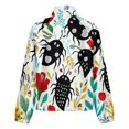 thumbnail image 6 of Jackets for Women Winter Coat Jackets Flannel Stand Collar Jacket(Floral Bugs Whimsical Art Print,Size:S-4XL), 6 of 7