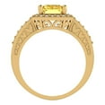 thumbnail image 3 of 2.78 ct Emerald Cut Natural Citrine with Simulated Diamond Halo Accents 14K Yellow Gold Womens Engagement Ring, 3 of 4