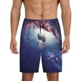 thumbnail image 1 of Balery Planets Stars And Galaxies Pantalones cortos de pijama de punto de algodón para hombre con cinturilla y bolsillos-Medium, 1 of 6