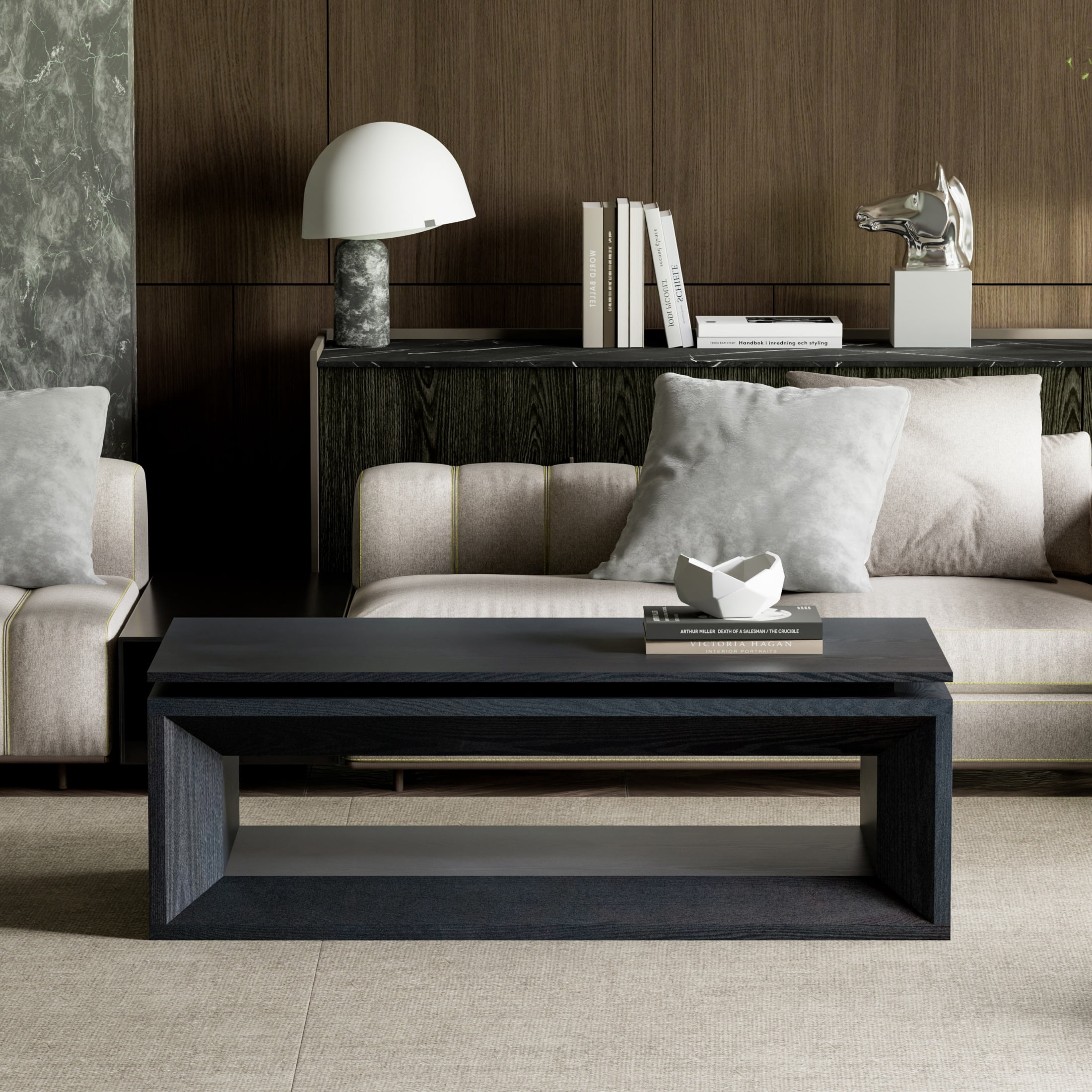 Lift-Top Adjustable Coffee Table with Hidden Storage, Solid Wood Veneered Modern End Table, Accent Cocktail Table
