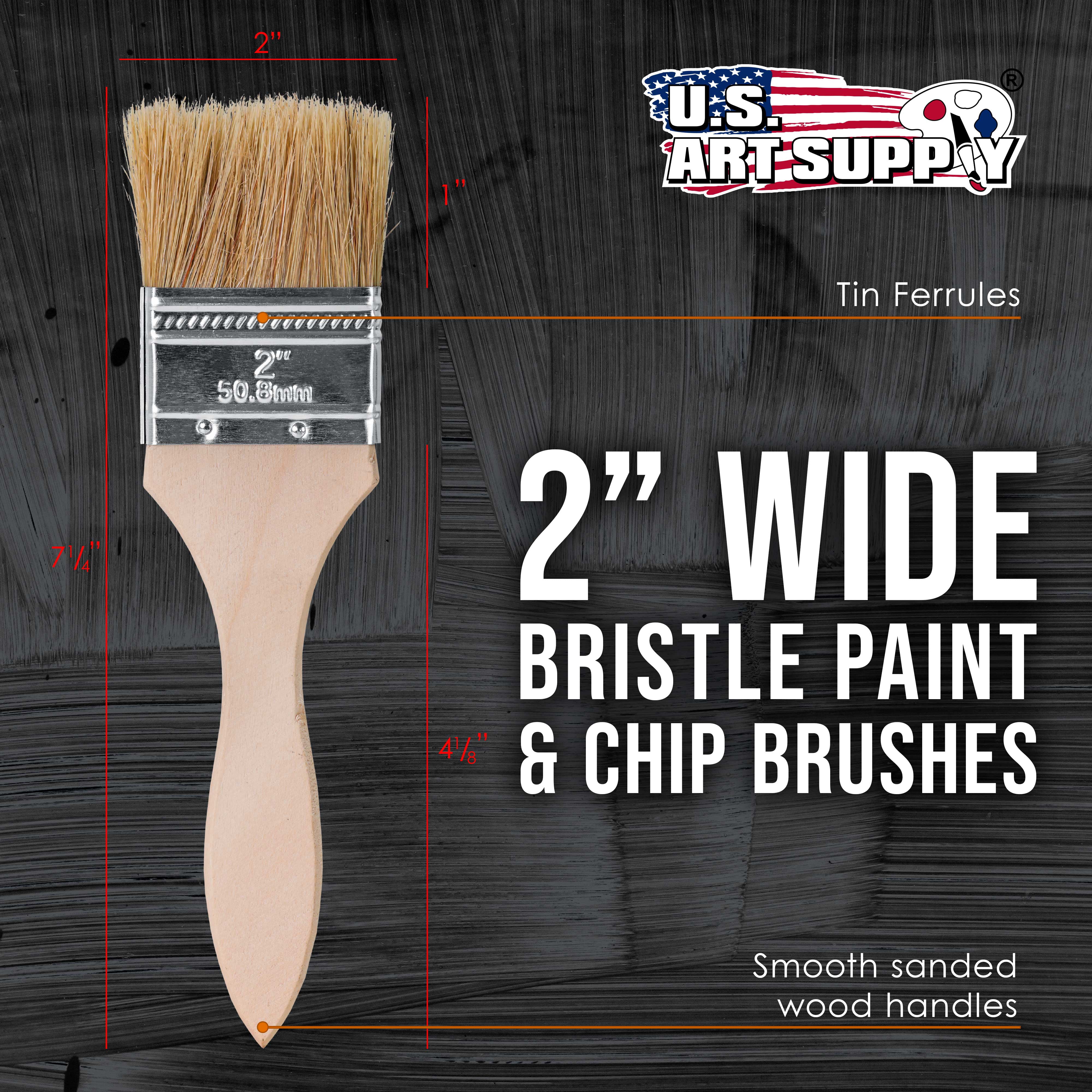 U.S. Art Supply 288 Pack of 2 inch Paint and Chip Paint Brushes for Paint, Stains, Varnishes, Glues, and Gesso
