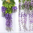 thumbnail image 1 of 12 piezas 3.6 'Seda artificial Wisteria Vine Ratta Colgante Flor Guirnalda Cuerda Fiesta en casa Boda Decoración Púrpura WD.WDQZL Patio y Jardin, 1 of 3