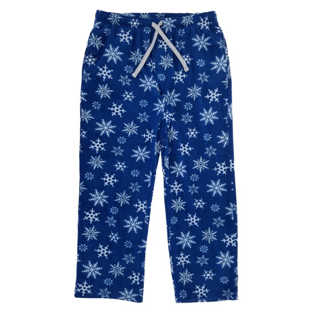 Croft & Barrow Mens Blue Brushed Fleece Snowflake Sleep Pants Pajama