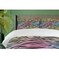 thumbnail image 4 of Ambesonne Savannah Duvet Cover Sets, Colorful Wildlife Zebra, 2-Queen, Yellow Coral Pink, 4 of 7