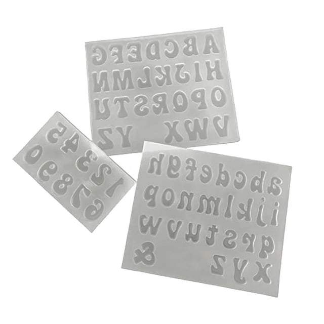 Clearly Moules en Silicone pour Résine Ensemble de Petites Lettres et Chiffres Réversibles Moulage en Résine Époxy