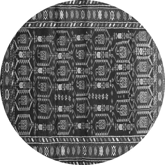 Ahgly Company Indoor Round Persian Gray Traditional Area Rugs, 5' Round