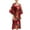 Burgundy, variant on Women's Summer Silk Robe Lightweight Pjs Soft Thin Cool Silky Satin Bathrobe Spring Casual House 3/4 Sleeve Sleepwear Black Small-Large