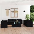 thumbnail image 1 of vidaXL 9 Piece Garden Lounge Set with Cushions Poly Rattan Black, 1 of 5