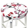 thumbnail image 3 of Fotbe Cherry Blossoms Stool Covers Round,Waterproof Round Bar Stool Covers Bar Chair Covers Washable Stool Cushion Slipcover for 12-14 Inch Chair-13 inch, 3 of 7