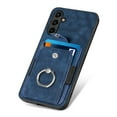 thumbnail image 2 of Compatible with Samsung Galaxy A56 5G, Classic Card Slots 360 Rotating Finger Ring Kickstand PU Leather + TPU Frame Magnetic Closure Back Case Cover for Samsung Galaxy A56 5G, Blue, 2 of 12