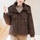 thumbnail image 1 of Parkas de manga larga para mujer, chaqueta informal de algodón con capucha y mangas largas de colores., 1 of 9