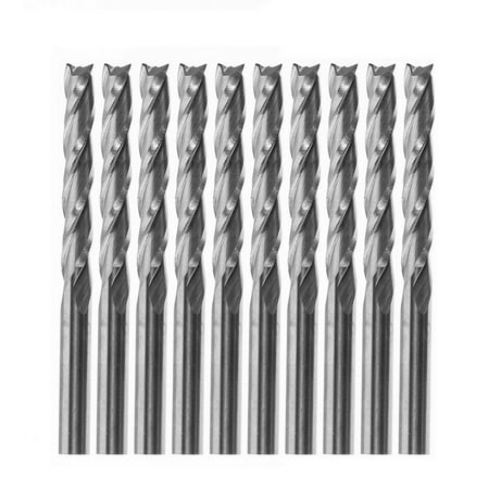 

BAMILL 10x Carbide CNC 3 Flute Spiral Bit End Mill Cutter 1/8 Shank 22mm Blade Milling