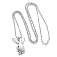 thumbnail image 3 of Playboy Bunny Necklace 24" Rolo Chain In 304 Stainless, With Antiqued Zinc Alloy Play Boy Rabbit Cha, 3 of 5