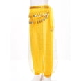 thumbnail image 2 of Lejafay Girls Sequins Belly Dance Harem Pants Tribal Arabic Halloween Party Trousers Performance Yellow M, 2 of 6