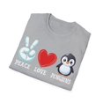 thumbnail image 4 of Peace Love Penguins Cute Animal Owner Penguin Lover TShirt, 4 of 4