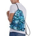 thumbnail image 3 of Drawstring Backpack - Blue Kyanite Splash Proof Small Drawstring Gym Bag for Women Men, Cinch Sports String Bag Backpack for Travel Swimming Beach, 3 of 8