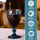thumbnail image 2 of Juego 6 Copas Vino Agua Cristal Labrado Vidrio Azul, 2 of 5