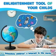 BSHAPPLUS 8 Globe,Globe of the World with Stand,360 Spin World Globe for Kids Learning,World Globes for Adults