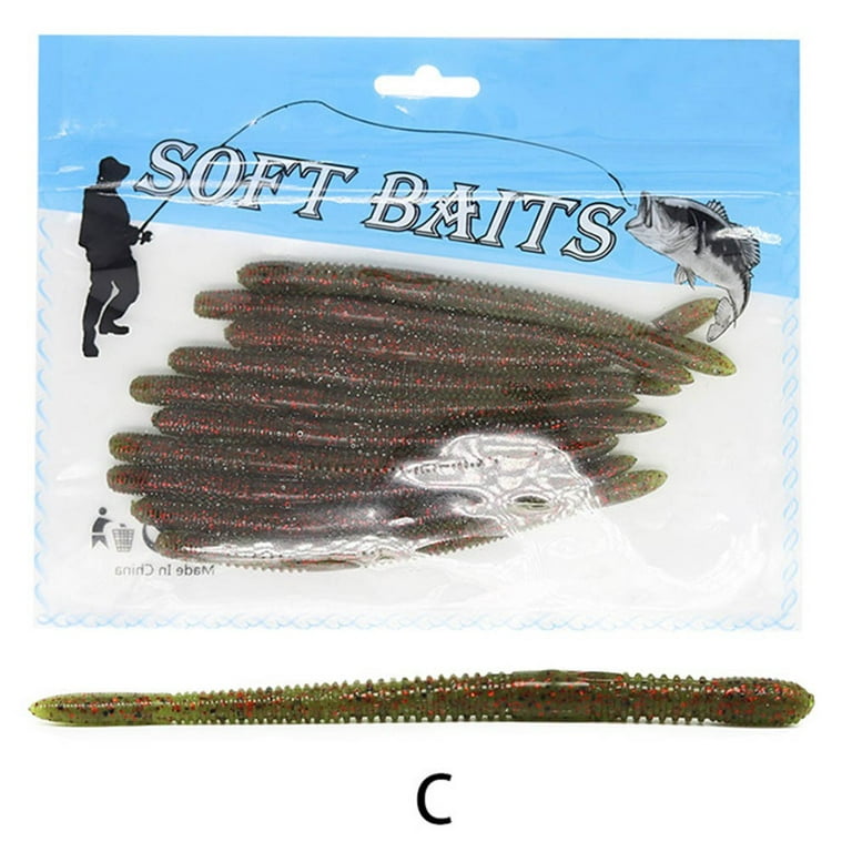 10Pcs Fishing Lure Soft Bait Worm Swim Bait Bass Bait Pike Bass 115mm/4.2g